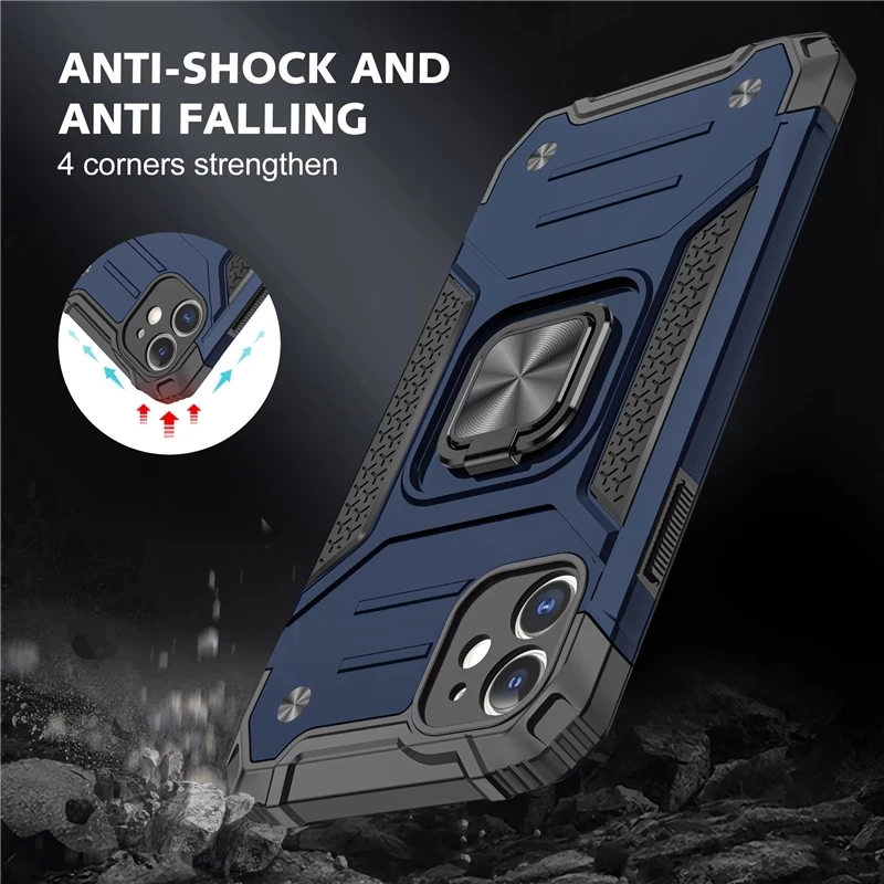 

Magnetic Metal Finger Ring Holder Case For iPhone 12 Mini 11 Pro Max Back Cover for iPhone Xs Max XR X 8 7 6 6s Plus SE 2020