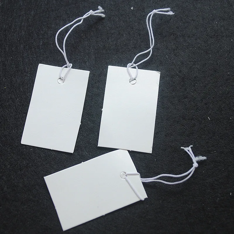 white 30x50mm 1000 шт./лот, бумажные ценники, ценники, упаковочные этикетки, этикетки для модных ювелирных изделий, швейная упаковка, размер 26x13 мм с эластичным покрытием - Цвет: white 30x50mm