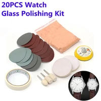 20pcsset watch glass polishing cleaning scratch removal polish tool polishing wheel pad and sanding paper grits set