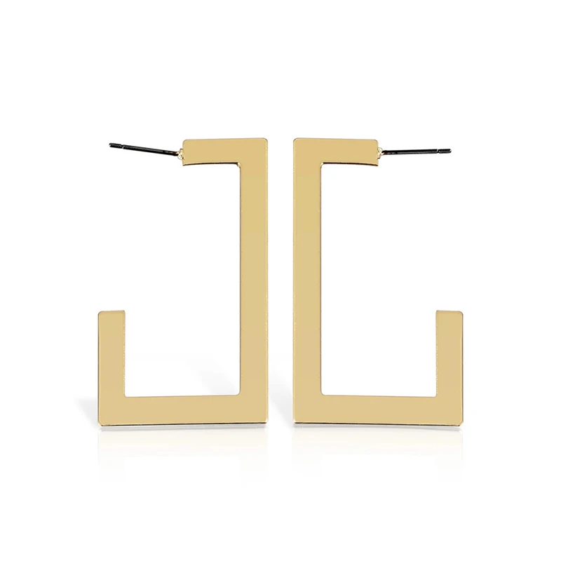 8 сезонов 2019 трендовые серьги золотого и серебряного цвета прямоугольные для