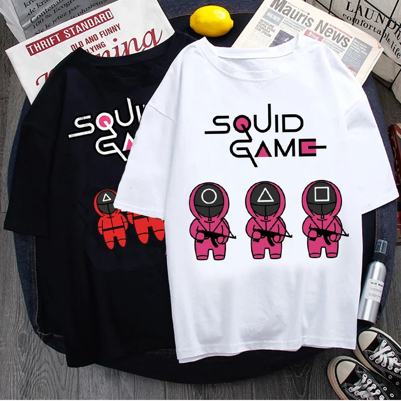 

Korean Tv Squid Game T-shirt Men's Cartoon Summer Top Graphic T-shirt Unisex Harajuku Fashion T-shirt Men