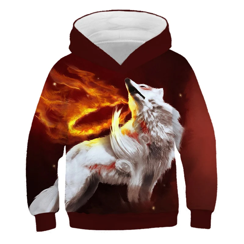 Детская толстовка с капюшоном длинным рукавом и 3D принтом|Толстовки кофты для