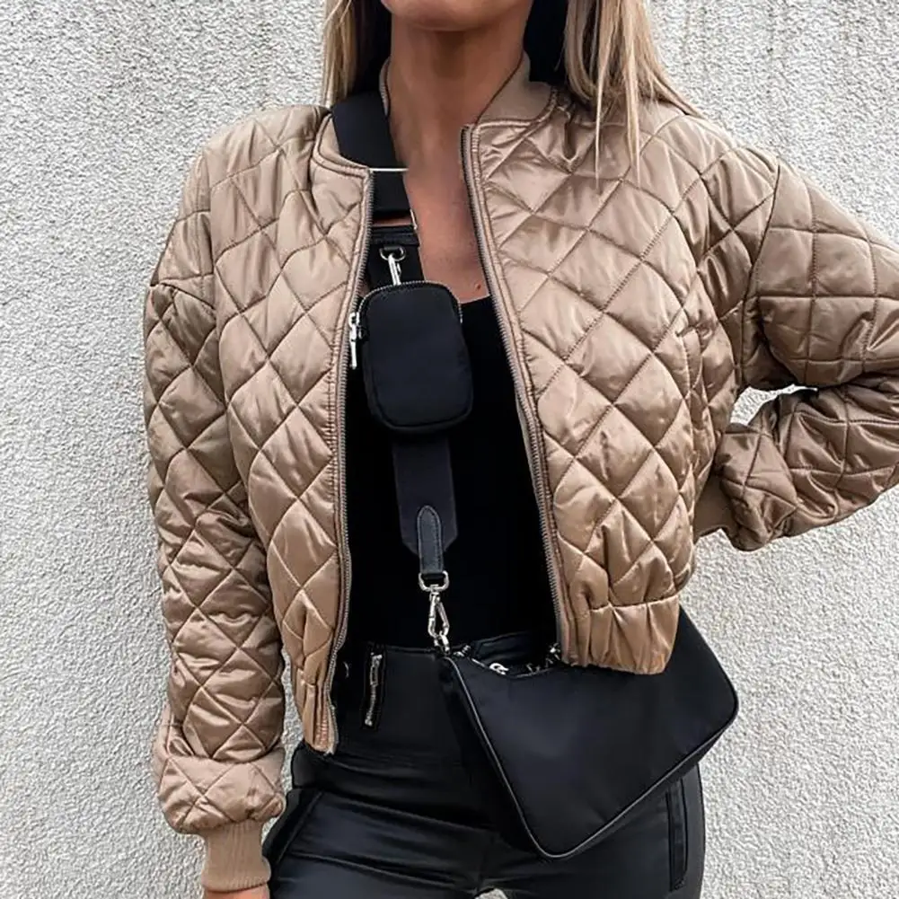 

Women Coat Solid Color Cardigan Long Sleeve All Match Winter Jacket for Daily Wear