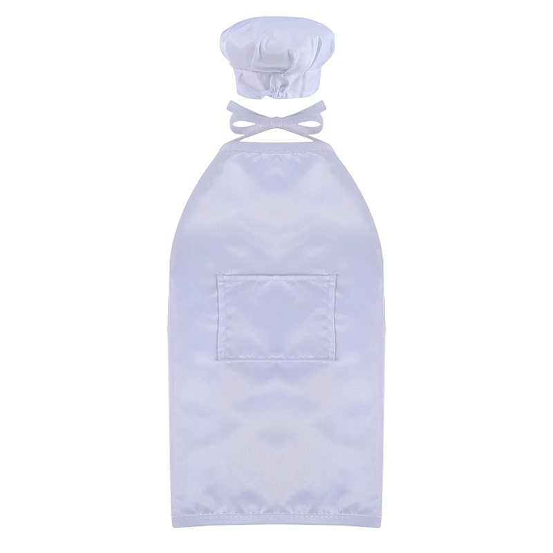Delantal de sombrero para reci&eacute;n nacido, accesorio de fotograf&iacute;a, bonito delantal de Chef para beb&eacute; y sombrero para ni&ntilde;os, disfraces de Chef, cocinero blanco, disfraz para foto-1