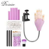 nail art hands professional practice hand with 200pcs nail tips adjustable traning plastic practice model diy nail tool supplies
