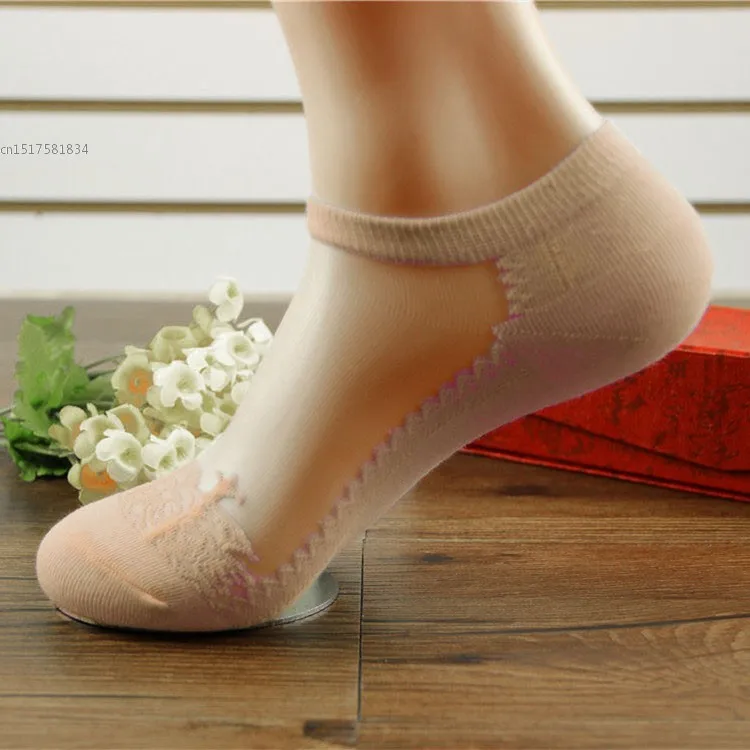 Модные женские сетчатые кружевные лоскутные носки по щиколотку с низким