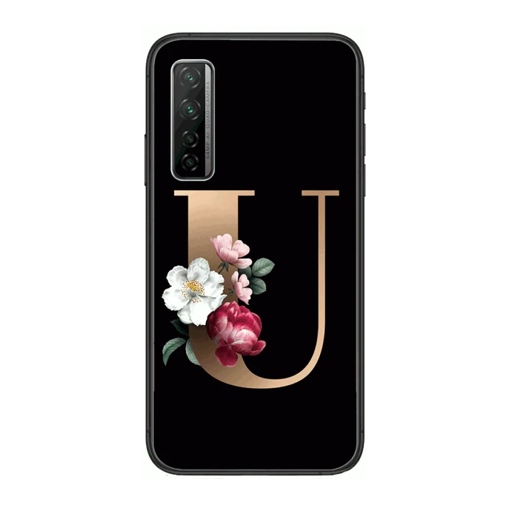 

Stylish English alphabet customization Phone Case For Huawei Nova p10 lite 7 6 5 4 3 Pro i p Smart ZBlack Etui 3D Coque Paintin