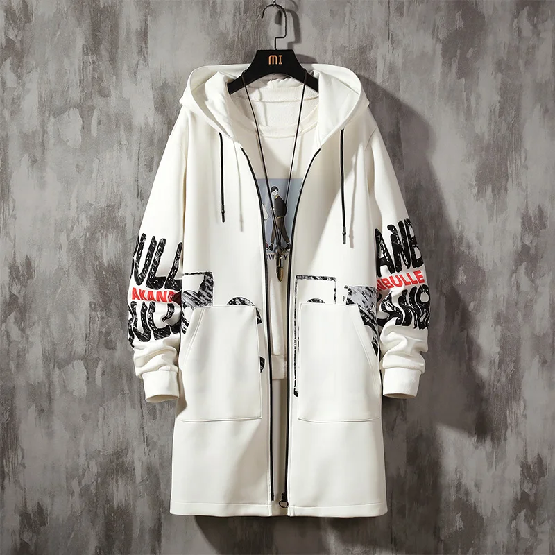 

Spring Autumn New Man Jacket Hooded Windbreaker Fashion Streetwear Pocket Cap Overcoat Fashion Cap Windbreaker