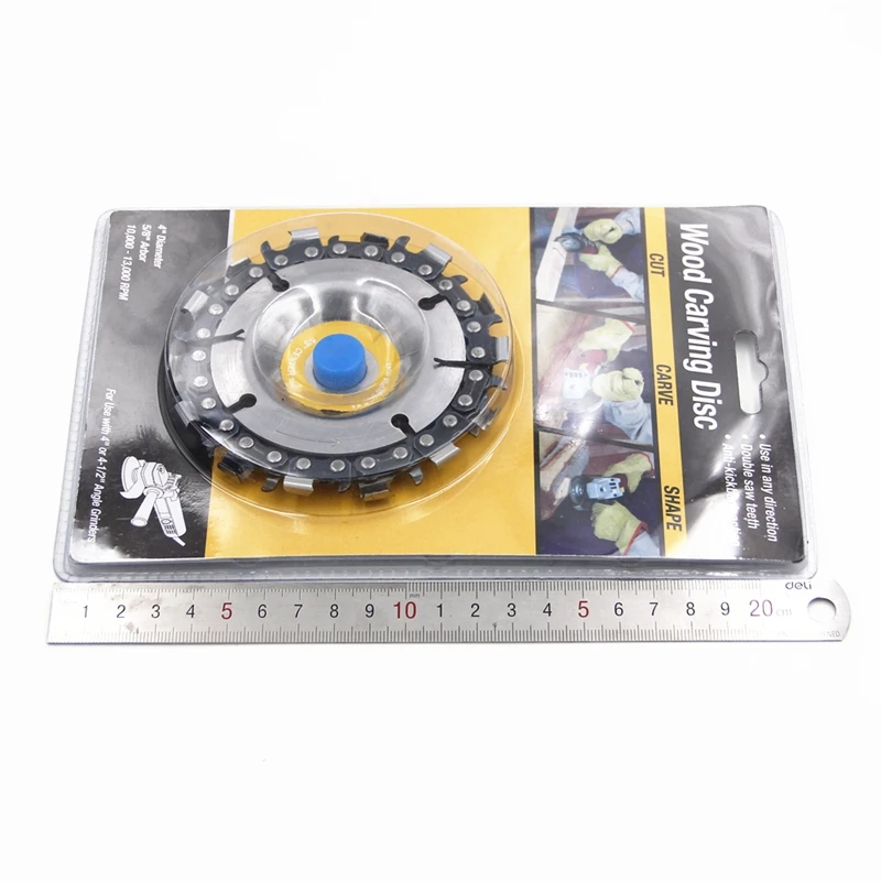 

2 Pcs Angle Grinder with 4 Inch Chain Plate 14 Tooth Wide Tooth Woodworking Chain Saw Cutting Piece, 4 Inch & 5 Inch