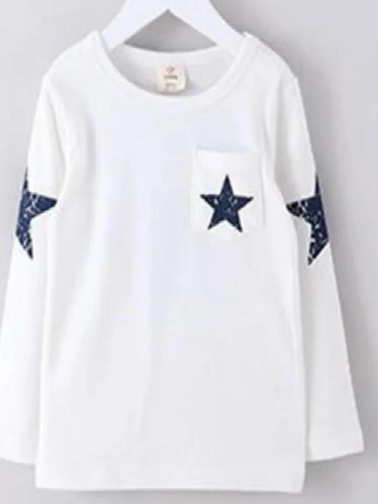 

New Spring Autumn Baby Children T Shirts Hot Sale Costume Kids Boys Girls Clothes Cartoon Star Pattern Long-Sleeve Child T-shirt