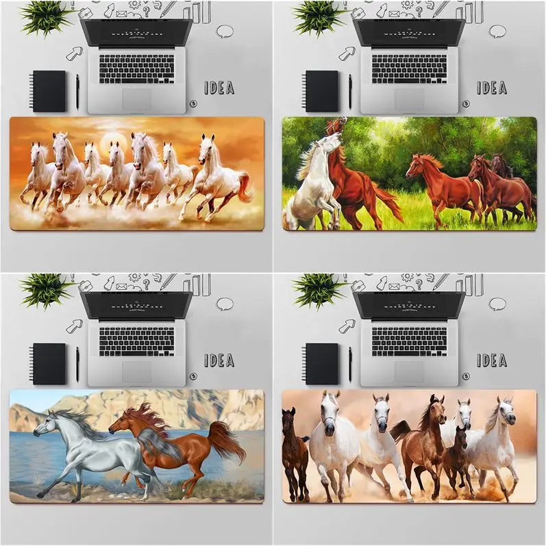 FHNBLJ высококачественный коврик для мыши с акварельным рисунком лошадей бегущих