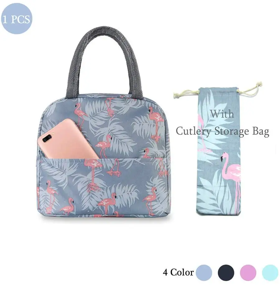 blue with bag New Baby Food Milk Bottle Storage Insulation Bags Waterproof Oxford Flamingo Bag Lunch Bag Infant Kids Food Warmer Thermal Bag - Color: blue with bag