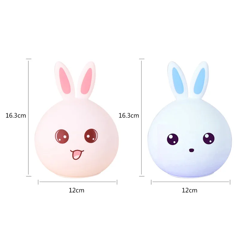 Ночник с милым мультяшным Кроликом USB силиконовый светодиодный светильник