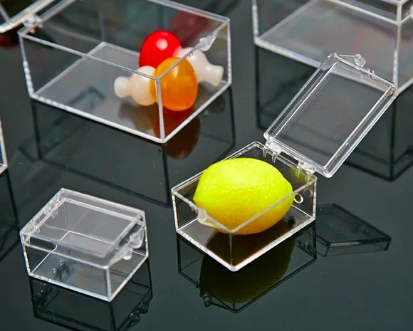 

3.8x2.9x2.2cm 10pcs/lot Plastic Transparent Mini Rectangular Specimen Box Small Jewelry Storage Box Bin