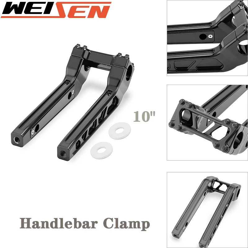 

For Harley Davidson Dyna Fat Bob/Softail Breakout /Touring Road Glide Motorcycle 10" Handlebar Clamp Pull Back 1.5" Aluminium
