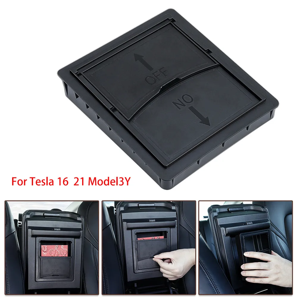 

Newest Car Console Armrest Handle Hidden Storage Box For TESLA Model 3 Accessories16-21 Central Control Armrest Box