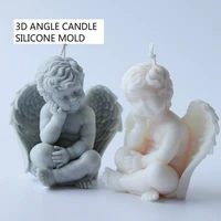 3d angel candle silicone mold european style little angel decoration scented candle diy candle making supplies plaster mold