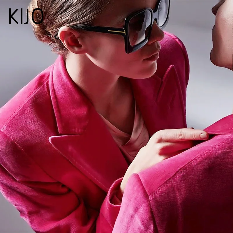 

KIJO Fashion Oversized Women Sunglasses Brand Designer Plastic Female Big Frame Gradient Sun Glasses UV400 gafas de sol mujer