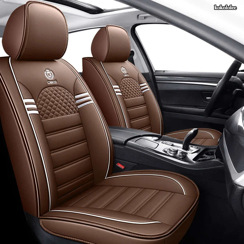

kokololee leather car seat cover For ford focus mk1 focus 2 3 mondeo mk4 fiesta mk7 figo ranger edge fusion 2015 kuga accessorie