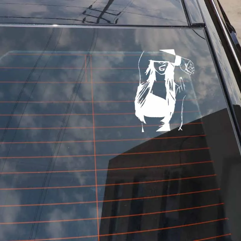 

Sexy Girl Middle Finger Car Sticker Body Decoration Fashion PVC Waterproof Sunscreen Decal Black/white/red/laser/silver