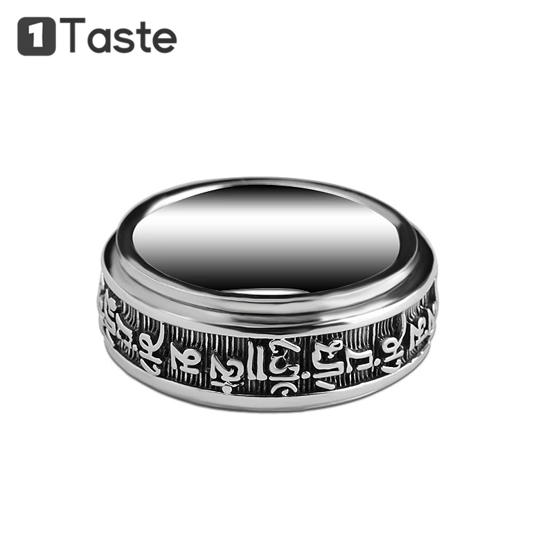 Мужское кольцо из тайского серебра ONE TASTE 925 пробы буддизм шестислойная мантра