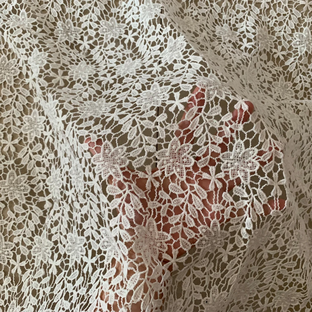1 ярдов Высокое качество африканская кружевная ткань водорастворимый гипюр
