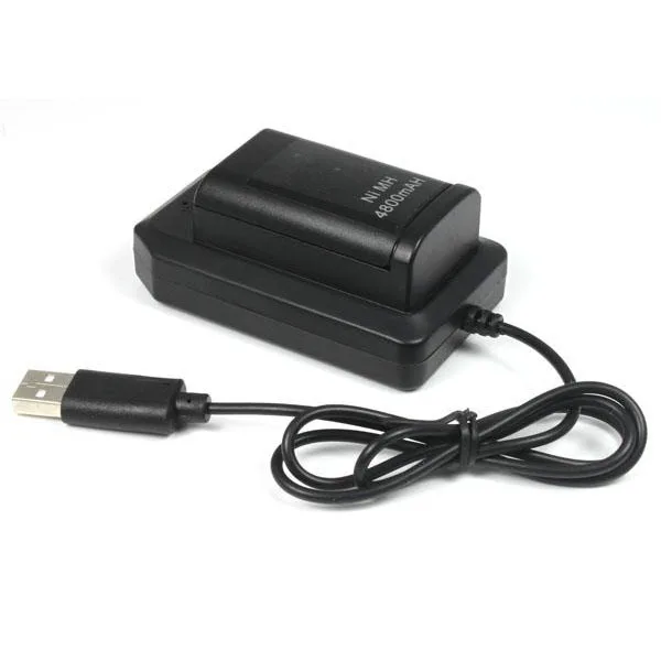 

ML1 OSTENT Black USB Charger Dock Station + Rechargeable Battery for Microsoft Xbox 360 Wireless Controller