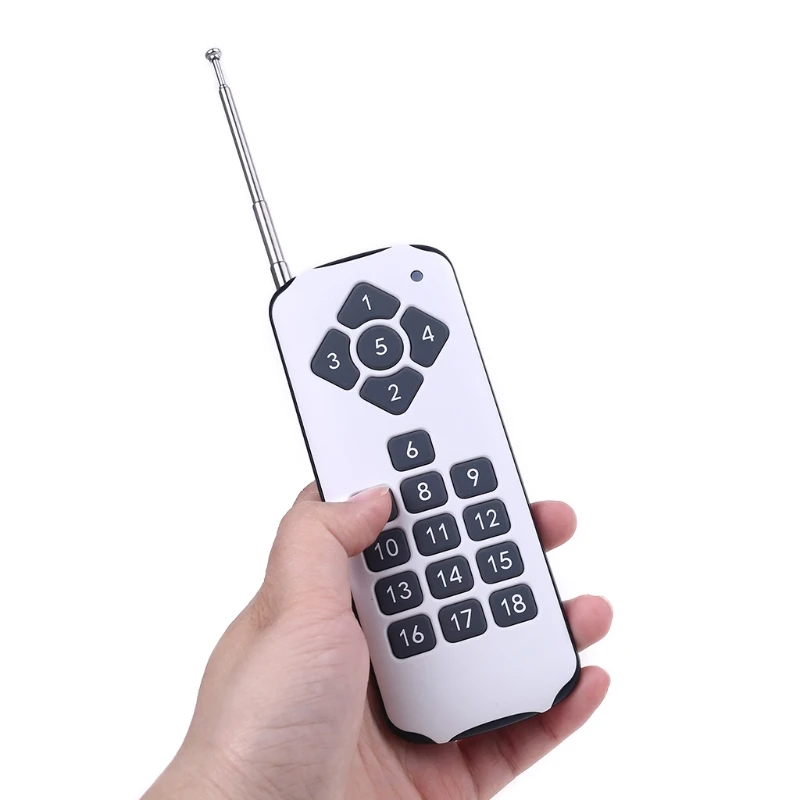 

18CH Channel RF ASK Remote Control 433MHz 18 Keys High Power Wireless Transmitter for Switch Alarm