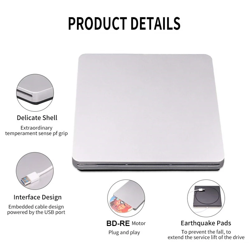 Доставка из Европы USB 3 0 Blu Ray BD RW плеер слот нагрузки внешняя DVD горелка Bluray привод