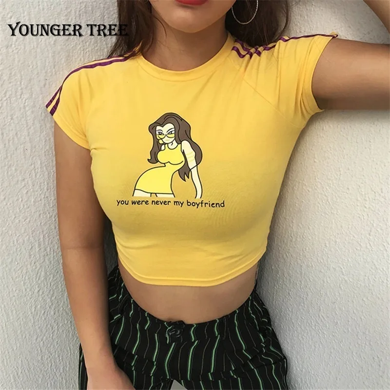 Kawaii/топ с коротким рукавом и рисунком желтка летний Повседневный милый женский