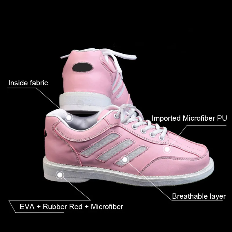 Спортивная обувь для боулинга Женская Кроссовки кожаная на плоской подошве