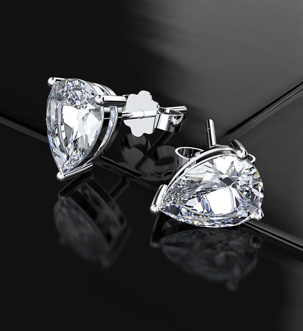 

925 Sterling Silver Water Drop Shape Pink Moissanit Gemstone Earrings Blue Yellow Birthstone Ear Studs Fine Jewelry Wholesale