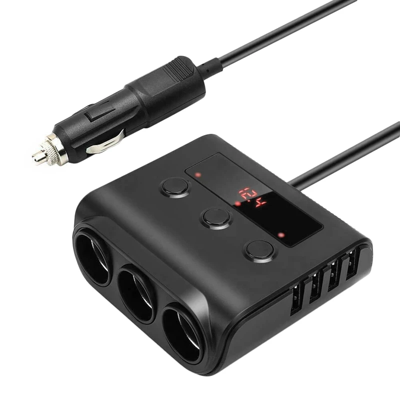 Автомобильное зарядное устройство USB 12 В/24 В 100 Вт 3 розетки 4 порта A/5 выходные
