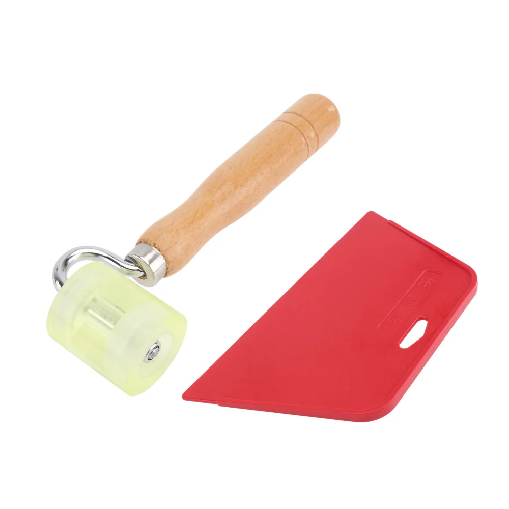 

2pcs Wallpaper Construction Tools Seam Flat Roller Wheel Bearing Home Wallpaper Wallpaper Wooden Pressure Wheel (1 Roller and 1