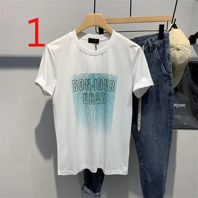 

Summer men's thin ice silk knitted T-shirt round neck social short sleeve tight bottoming