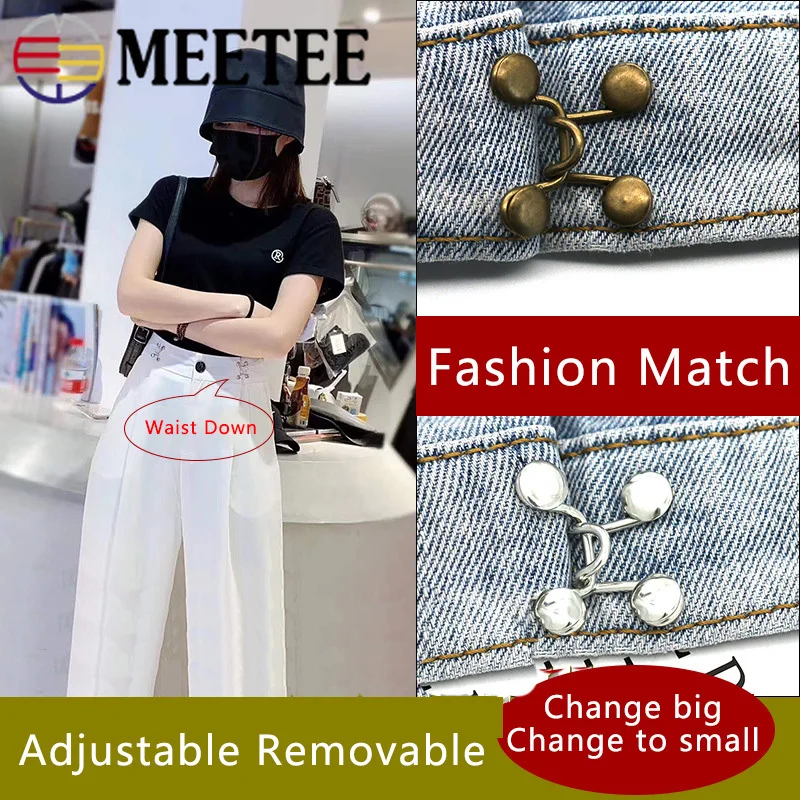 Meetee 10 комплектов 27X28/32X28mm металлические крючки для одежды джинсы на талии
