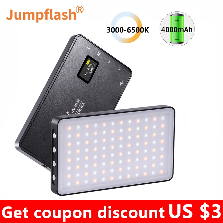 

Jumpflash-Mini LED Video Fill Light 6500K 96pcs Cold Shoe Mount for Camera Phone Selfie Vlog Photography Lighting