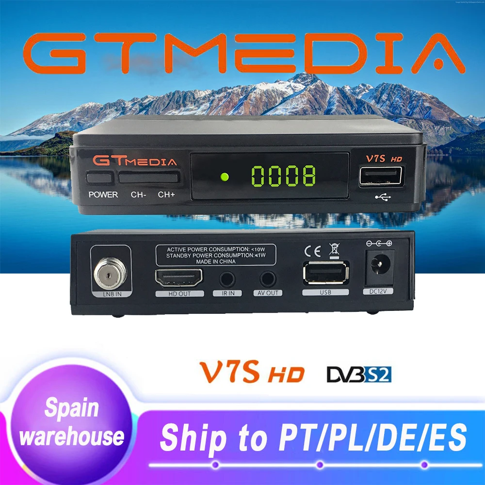 Freesat V7 Super Ресивер спутникового телевидения 1080P HD DVB-S2 Satellite Receiver EU US Plug Set Top Box с пультом дистанционного управления и HDMI-кабелем.