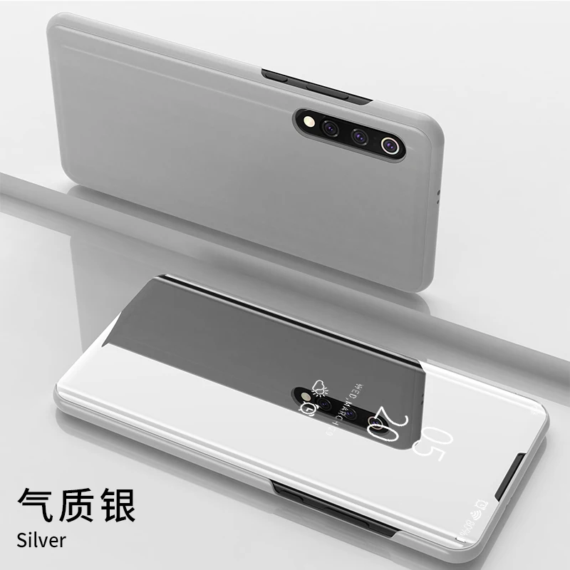 Smart mi rror флип чехол для спортивной камеры Xiao mi 9 Pro CC9 CC9E A3 Lite mi 9T Pro 9SE 8 Lite 8x Note3 Max3 mi x3 mi x2 F1 6 6X A2 Clear View чехол - Цвет: silver
