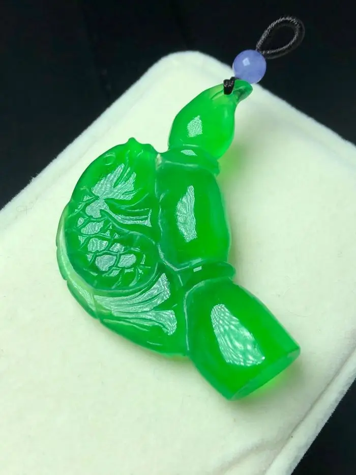 Подвеска из натурального бирманского Изумрудного cyprinoid lotus root амулет