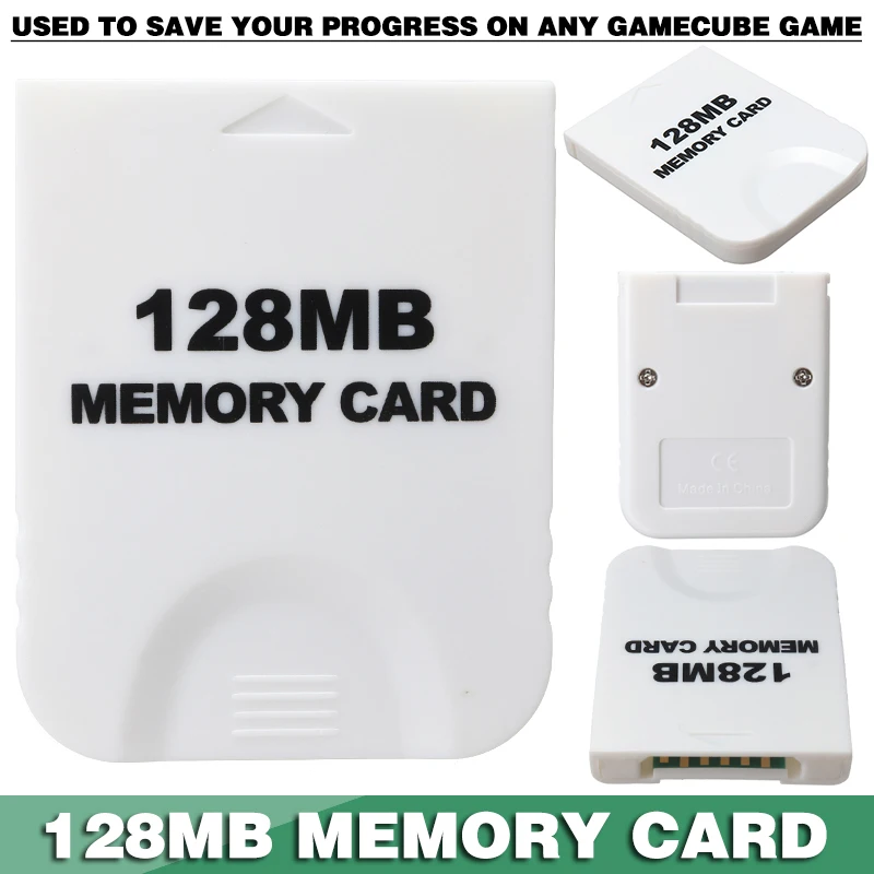 

Newest White 128MB Game Memory Card Suitable For Nintendo GameCube Wii 2043 Blocks GC NGC Used In Any Region - Region Free