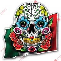 terror racing motorcycle helmet stickers sugar skull mexican flag sugar facel sticker day of the dead dia de muertos