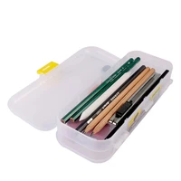 new sketch pencil brush box transparent plastic storage large capacity multi function pen holder art stationery supplies
