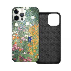 Gutav Klimt Flower Garden Painting PC Glass TPU Phone Case for iPhone 13 12 11 Xs Xr X Pro Max Mini 7 8 Se2 Plus 6 6S