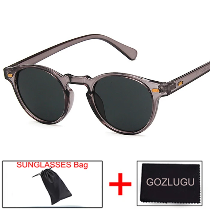 

GOZLUGU Selling Fashion Round Lens Transparent Frame Sunglasses Gregory Peck Brand Designer Men's and Women's Sunglasses