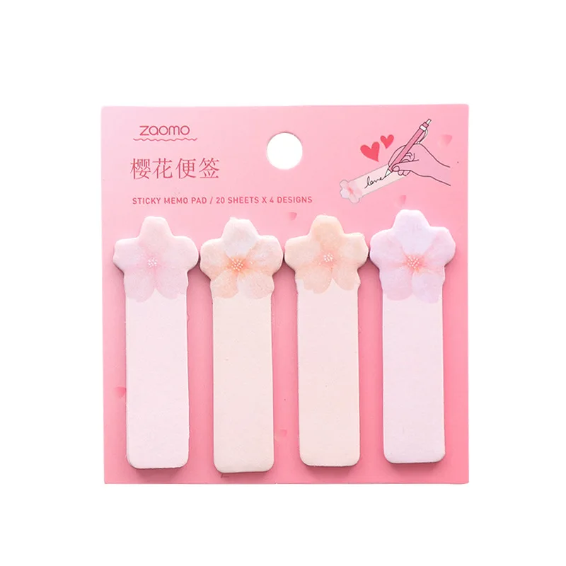 Наклейки планировщик с цветком вишни липкий блокнот для заметок Kawaii