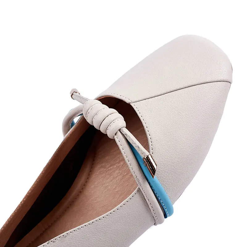 Женские туфли на низком квадратном каблуке QUTAA черные повседневные из