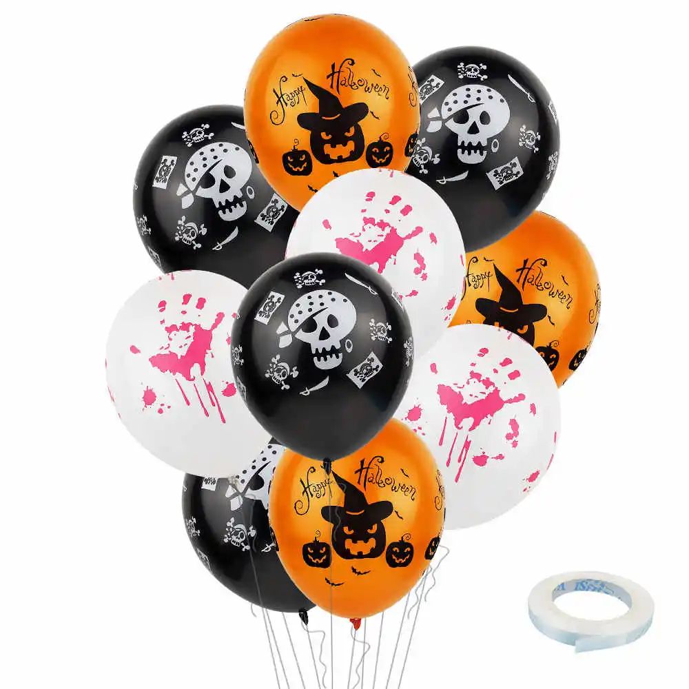 balloon2-10pcs Halloween Candy Pumpkin Head Theme Creative Party Package Decoration Party Supplies Party Disposable Tableware Cup Plate - Цвет: balloon2-10pcs