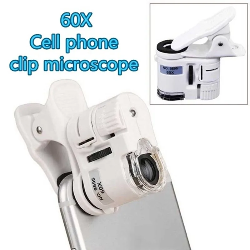 Mobile Phone Microscope Magnifying Glass Mobile Phone Camera Video 60 Times Mini Portable High Magnification Microscope
