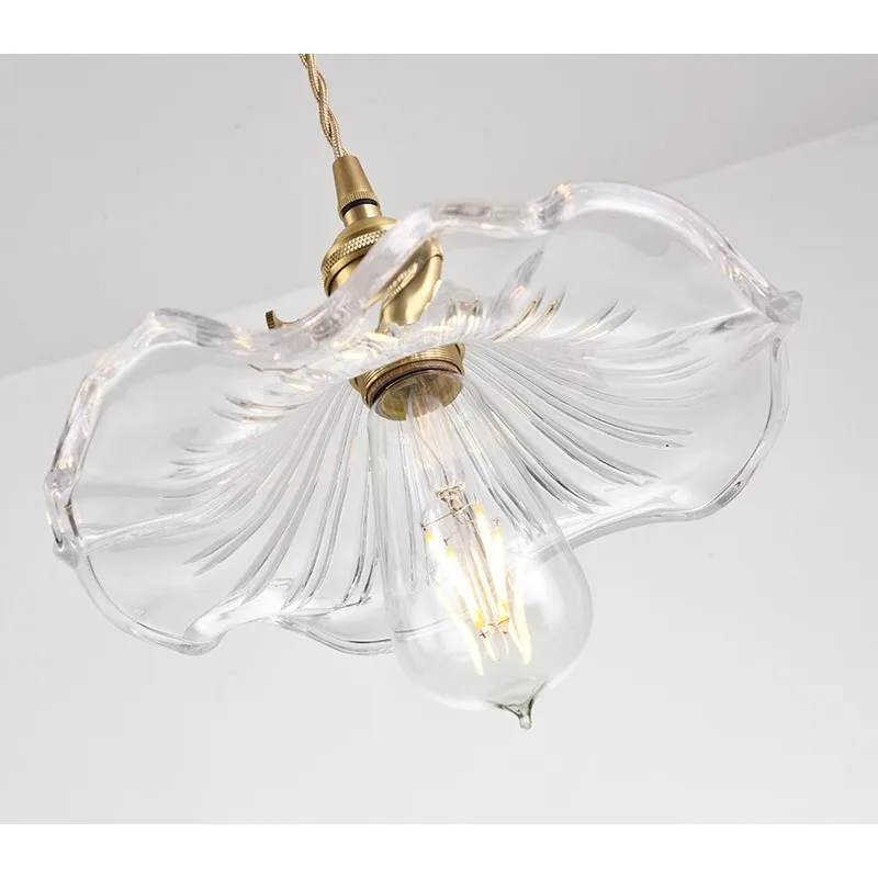 Задняя стеклянная лампа с листьями лотоса Скандинавская люстра простая Люстра